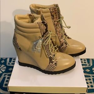 Brand new Bella Marie wedge booties 8.5